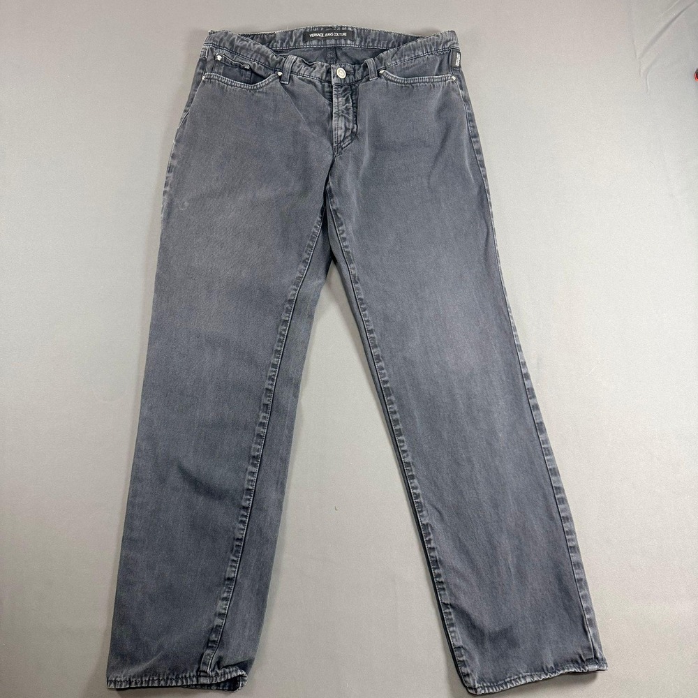 Vintage VERSACE JEANS COUTURE Straight Leg Jeans Washed Charcoal